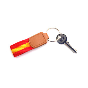 Spanischer Flaggen-Schlüsselanhänger aus Polyester Spanischer Flaggen-Schlüsselanhänger aus Polyester