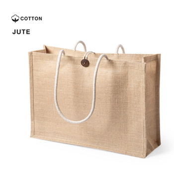 Triex Jute-Beutel mit Knopfverschluss – Natürlicher Stil Triex Jute-Beutel mit Knopfverschluss – Natürlicher Stil