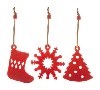Stilvolles Weihnachtsbaumschmuck-Set aus Filz - 9-tlg.