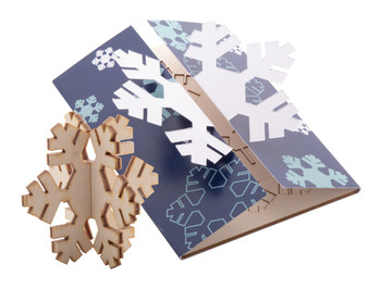 Einzigartige Weihnachtskarte Schneeflocke mit Deko-Puzzle (AP718658)
