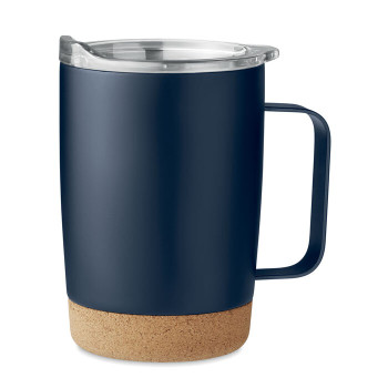 Dubbelwandige Edelstahlbecher 300ml mit Korkboden
