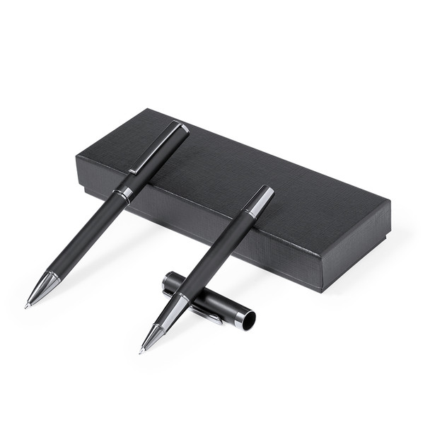 Elegantes Okonel Kugelschreiber & Roller Set – Mattschwarz  