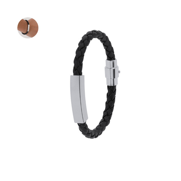 Stylisches Karasef Armband aus Kunstleder & Edelstahl