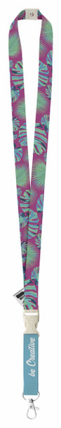 Sublimations-Lanyard aus RPET mit Weizenstroh-Verschluss<br>