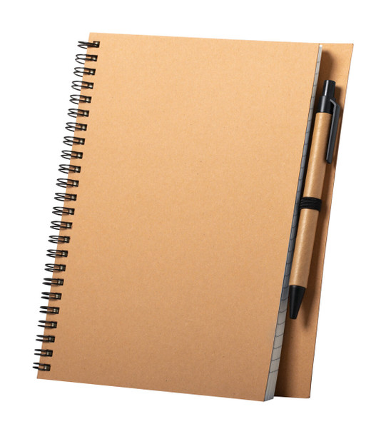 Nachhaltiges Spiral-Notizbuch mit Recycling-Kugelschreiber (AP721490)