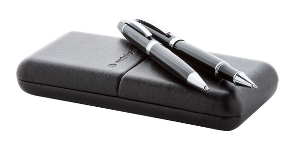 Elegantes Quillan Kugelschreiber-Set im Kunstleder-Etui  