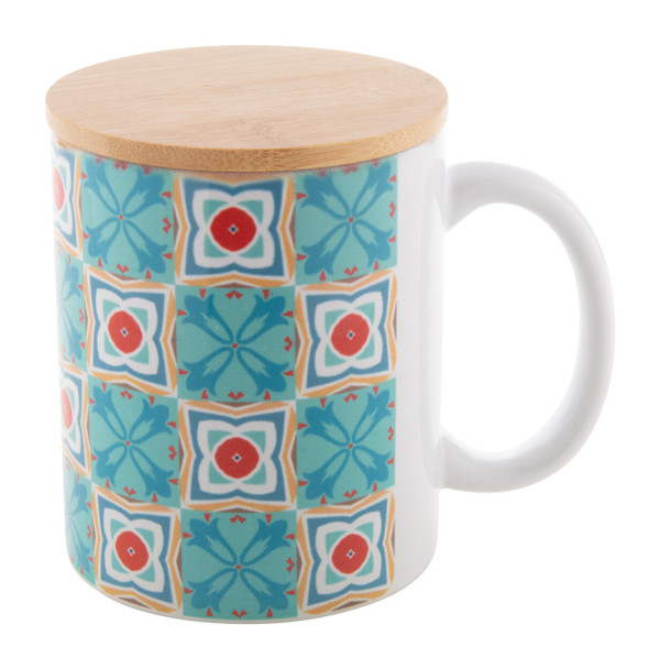 Sublimationsbecher aus Keramik mit Bambusdeckel