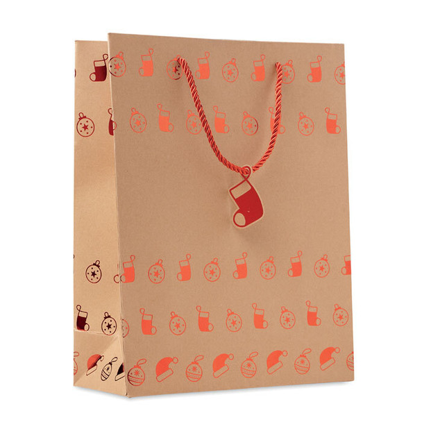 Elegante Kraftpapier-Geschenktüte mit Saisonmuster | CX1497  