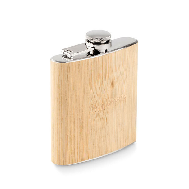 Eleganter Flachmann Bambus 170ml - Stilvolles Design