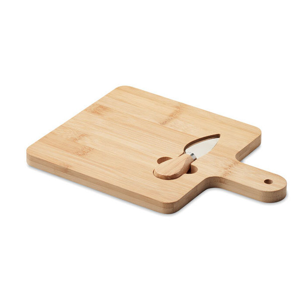 Edles Bambus-Käsebrett-Set mit Messer - MO6415