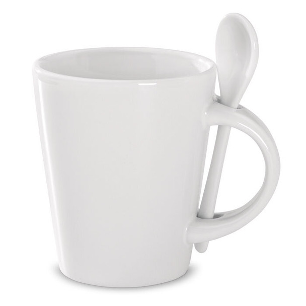 Tasse mit Löffel für Sublimation - 300 ml Keramik