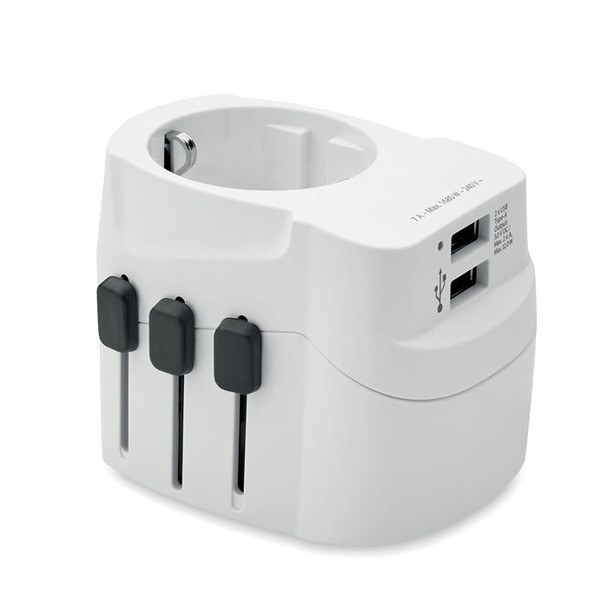 Reiseadapter & Ladegerät PRO Light 2x USB, 3-polig (MO9322)