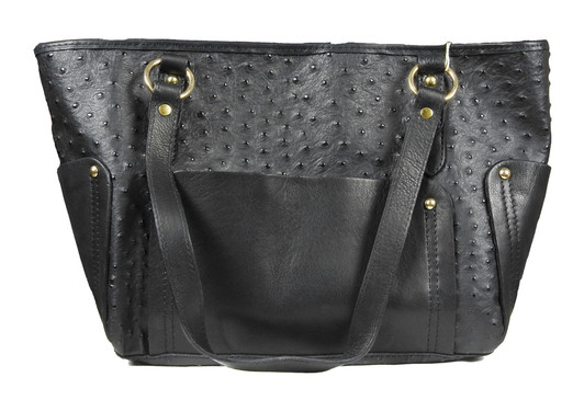 Ostrich Effect Leather Handbag