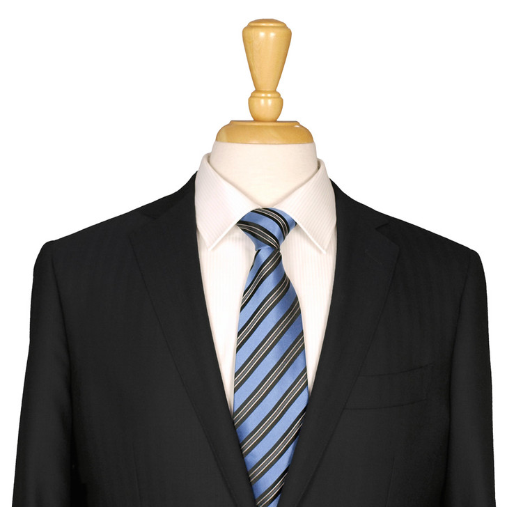 Blue And Black Striped Tie