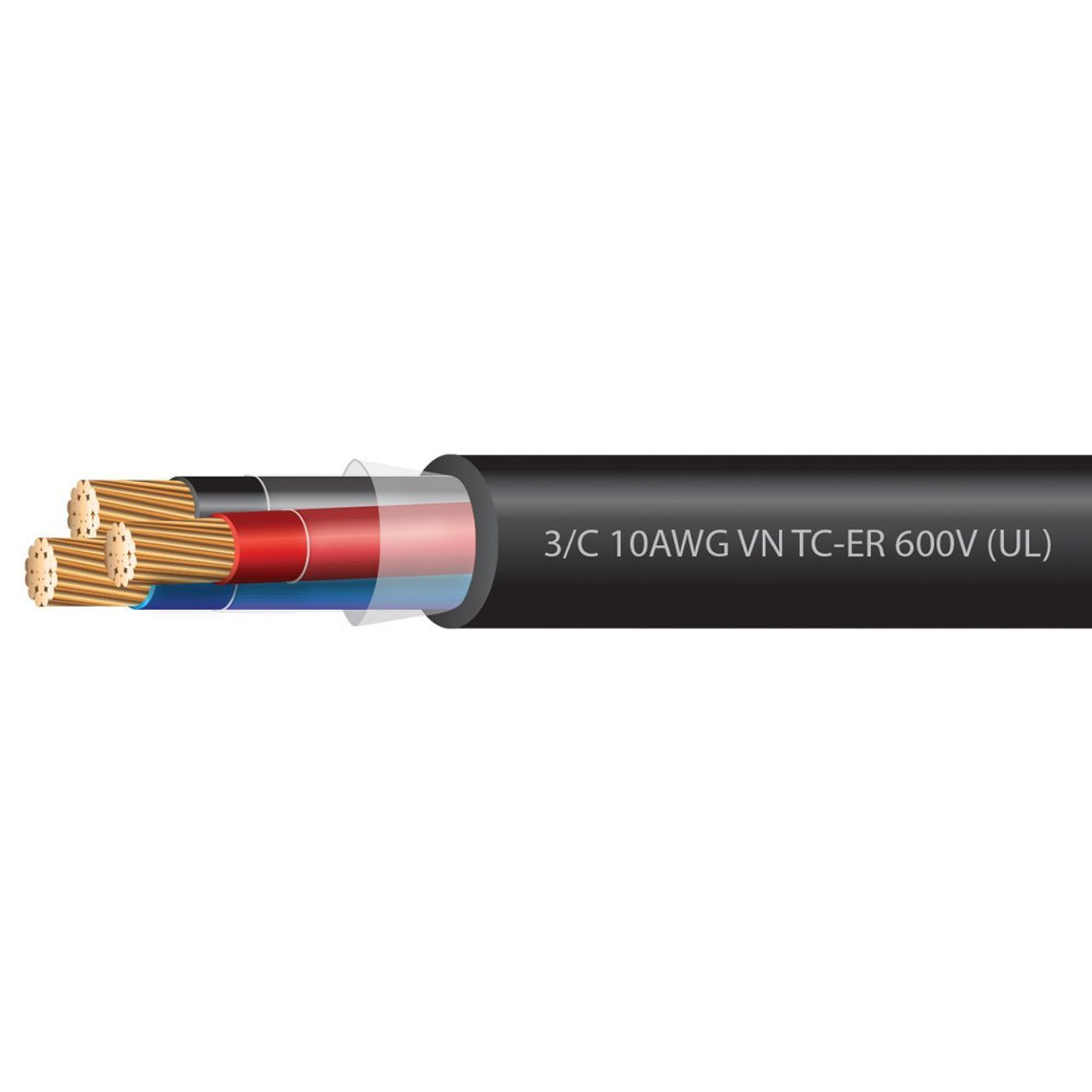 10 AWG 3 Conductor VNTC Tray Cable 600 Volts (UL) - Electrical