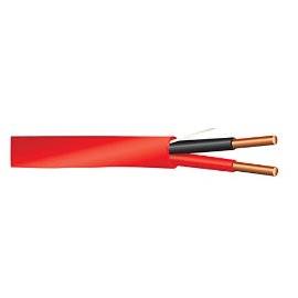 14 AWG 2/C Solid FPLP Plenum Rated Non-Shielded Fire Alarm Cable Red - 1000 Feet