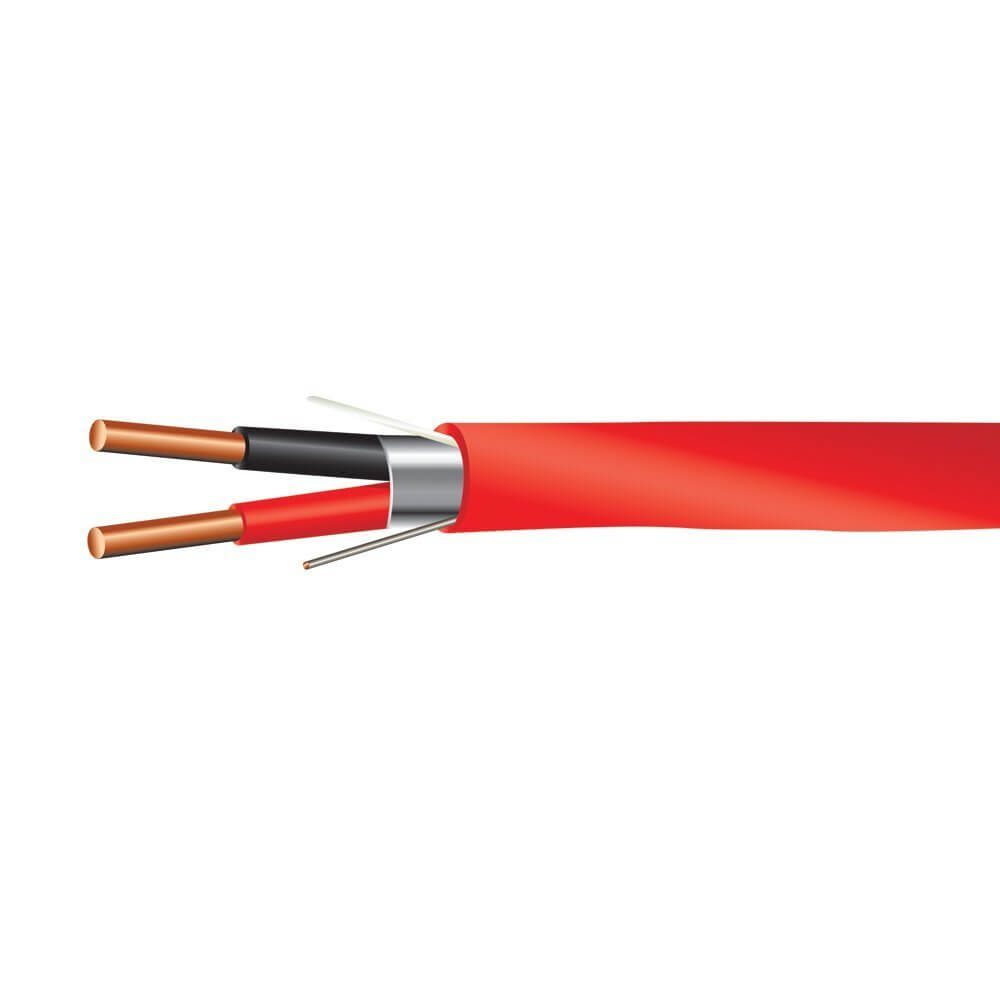 14 AWG 4/C Solid FPLP Plenum Rated Shielded Fire Alarm Cable Red 1000