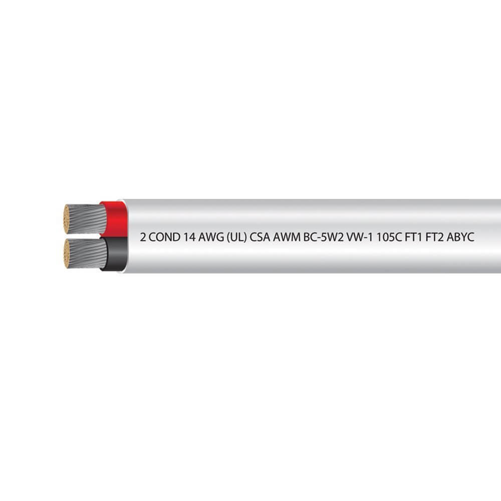 14 AWG 2 Conductor UL Approved USCG Approved Tinned Copper Duplex Flat Boat Cable Rated 600 Volts