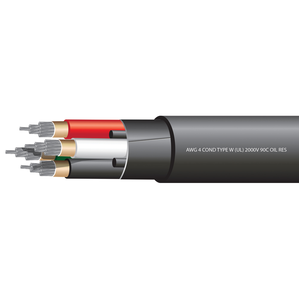 4 AWG 4 COND TYPE "W" 2000 VOLTS