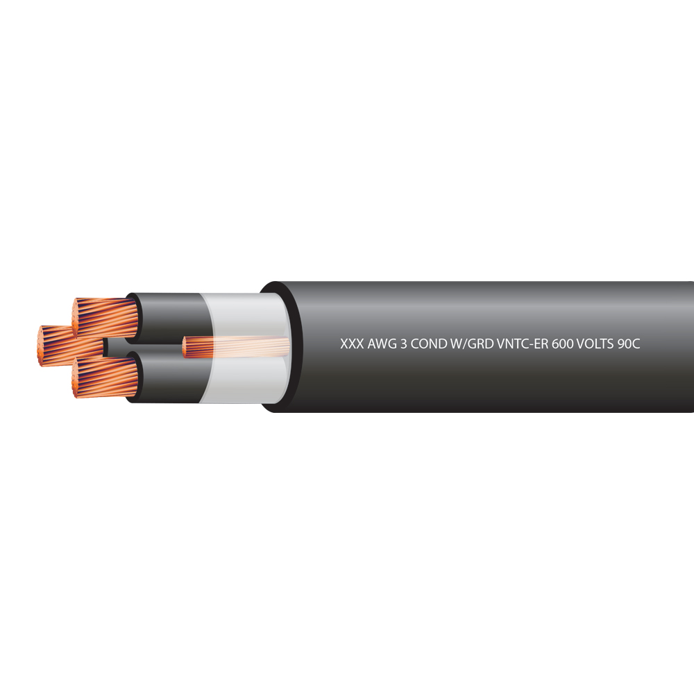 1/0 AWG 3 Conductor with Ground VNTC 600 Volts - Electrical Wire