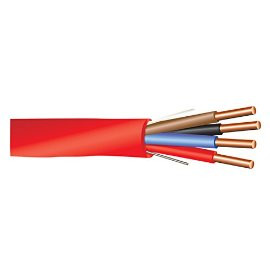 18 AWG 4/C Solid FPLP Plenum Rated Non-Shielded Fire Alarm Cable Red ...