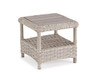 Samoa Slate Outdoor Wicker and Grey Linen Cushion 3 Pc. Seating Set with 20 in. Sq. End Table