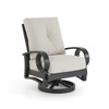 Eclipse Autumn Rust Aluminum and Pashmina Cloud Cushion 3 Pc. Swivel Sofa Group with 58 x 36 in. Slat Top Gas Fire Pit