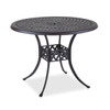 Carlisle Aged Bronze Cast Aluminum and Spectrum Indigo Cushion 5 Pc. Gathering Height Dining Set with 48 in. D Table