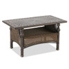 Barcelona Black Gold Aluminum and Outdoor Wicker with Pampas Linen Cushion 4 Pc. Sofa Group with 42 x 24 in. Coffee Table