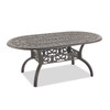 Milan Aged Bronze Cast Aluminum and Spectrum Mist Cushion 7 Pc. Dining Set with 72 x 42 in. Table