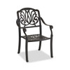 Cadiz Aged Bronze Cast Aluminum and Clayton Zen Cushion 5 Pc. Dining Set with 48 in. D Table