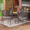 Tivoli Aged Bronze Cast Aluminum 5 Pc. Dining Set with 42 in. D Table