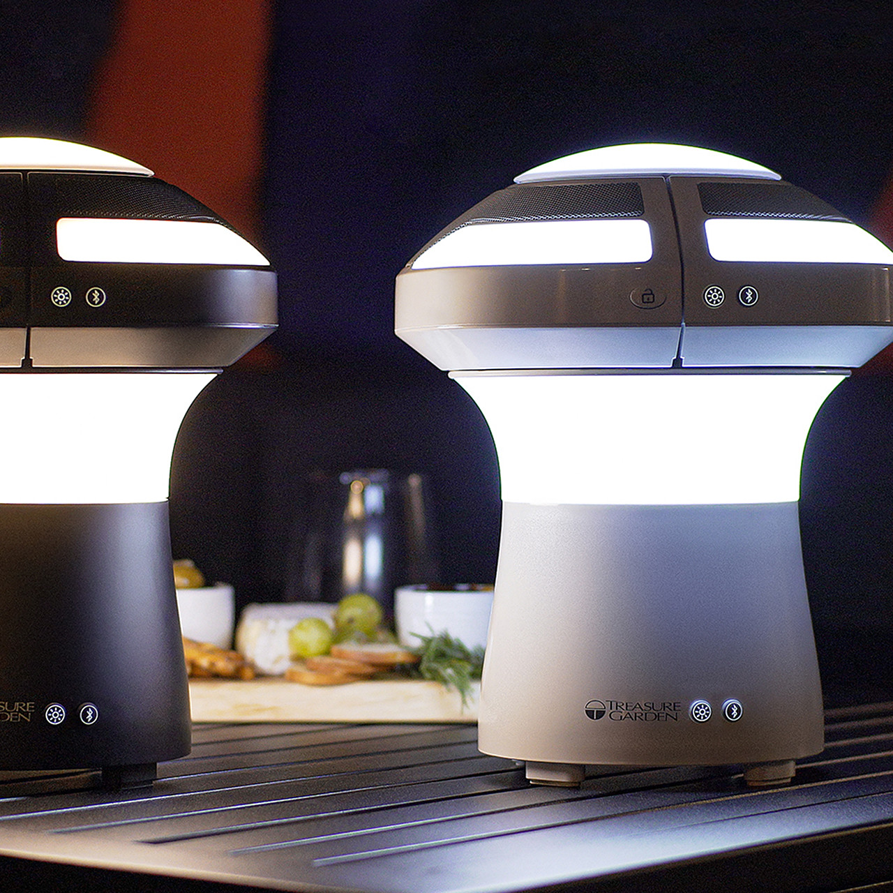 EVO Portable Dual-Light Black Sound Pod with Bluetooth