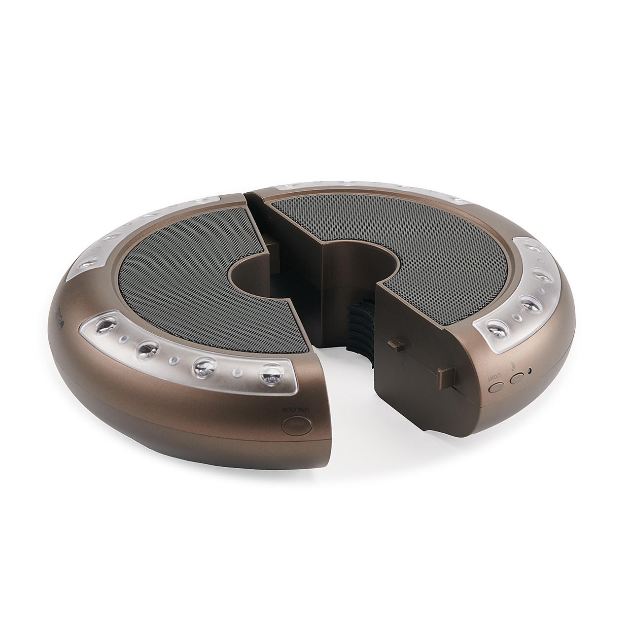 Luna Bronze Recharge Umbrella Clamp-on Light with Bluetooth Speaker