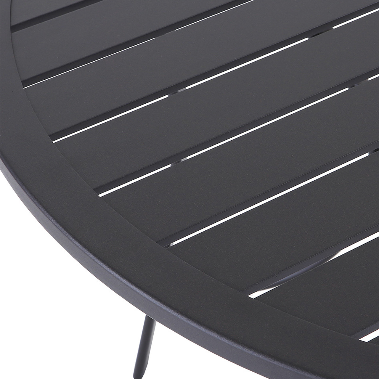 Cape Coral Java Aluminum 48 in. D Slat Top Dining Table