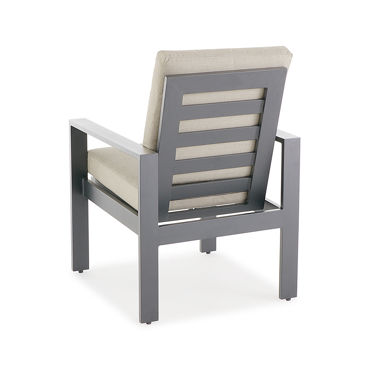 Soho Slate Grey Aluminum and Oyster Cushion Concealed Spring Dining Chair