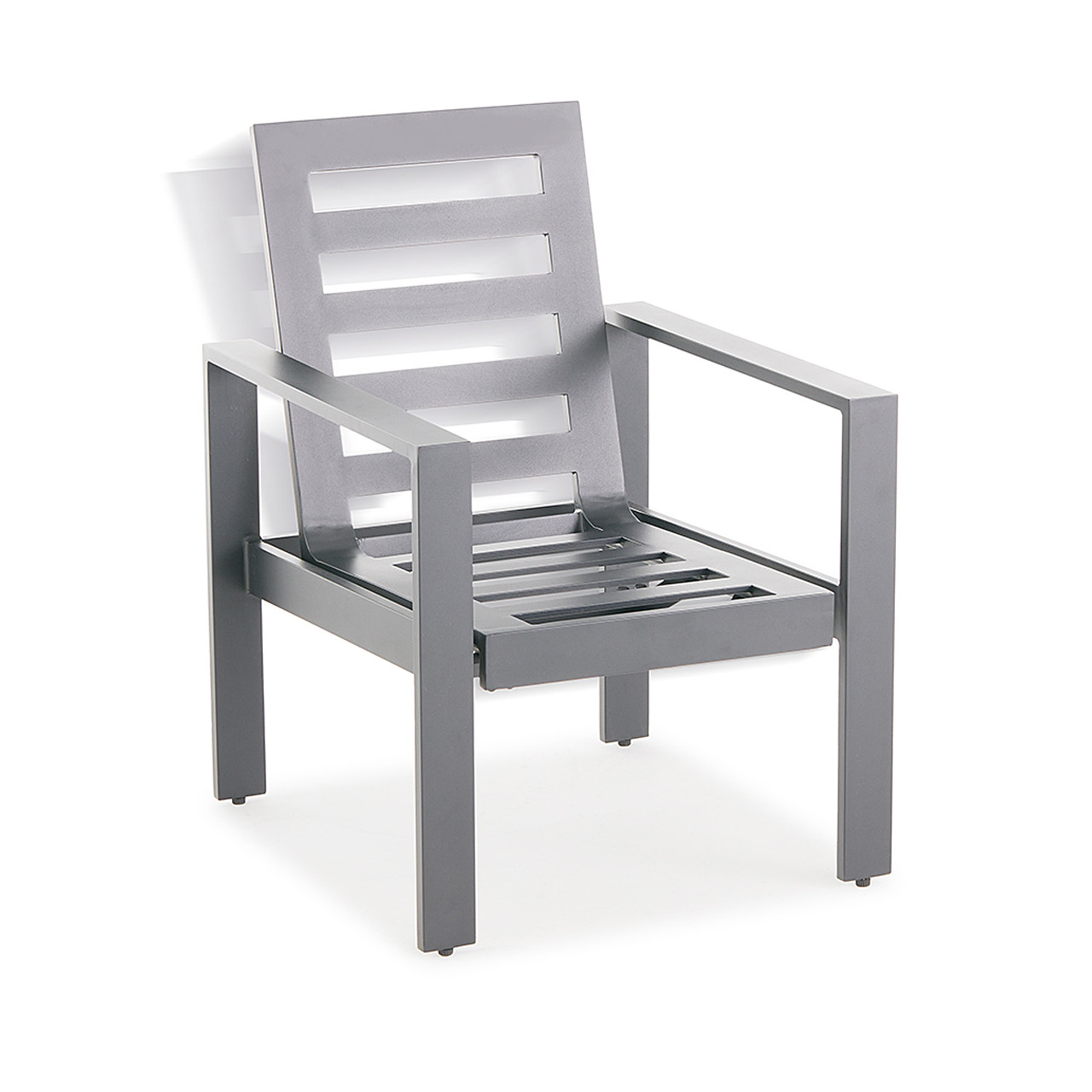 Soho Slate Grey Aluminum and Oyster Cushion Concealed Spring Dining Chair