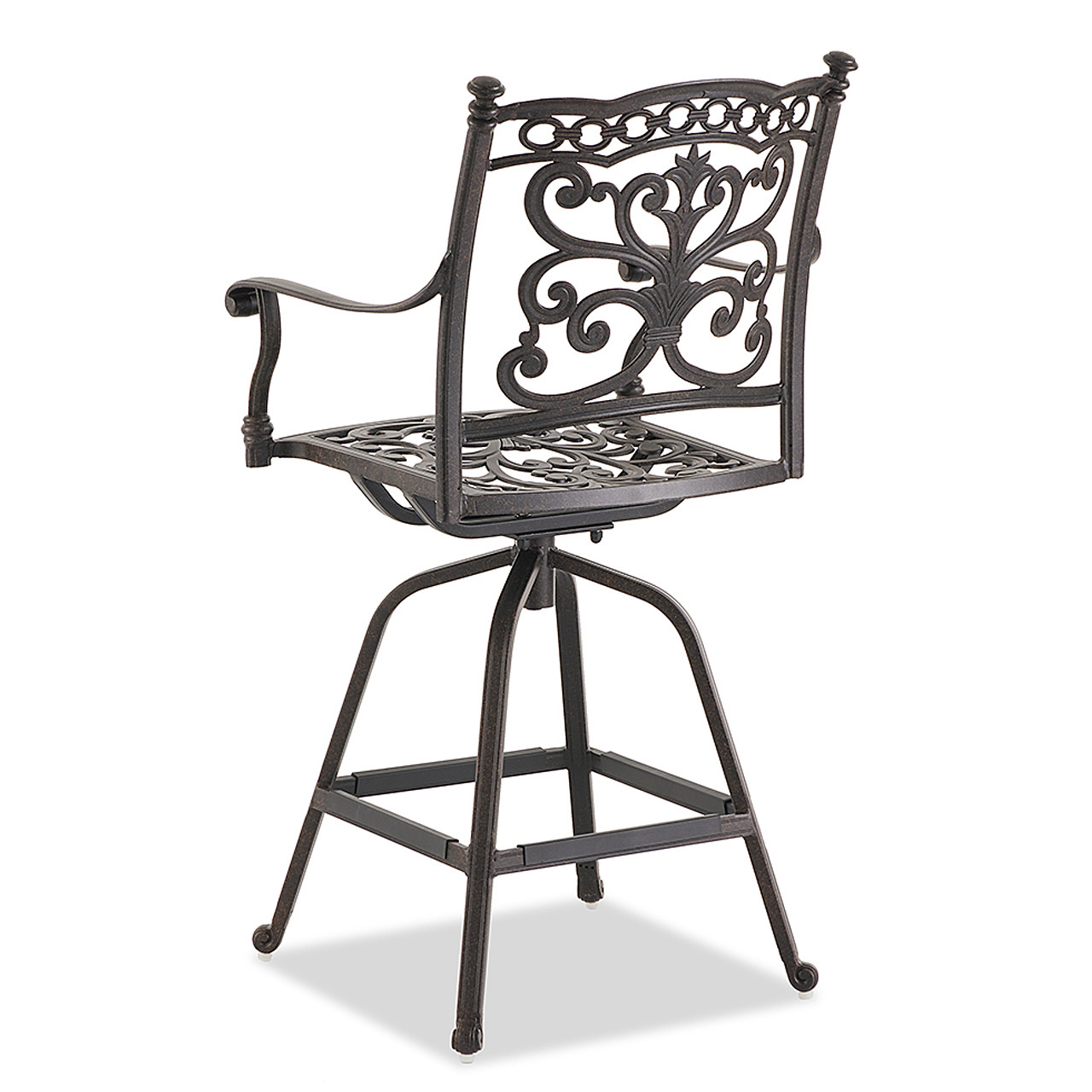 Milan Aged Bronze Cast Aluminum Swivel Barstool