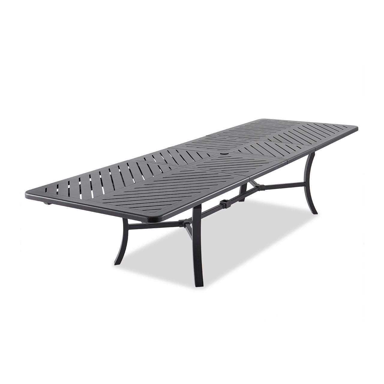 Eclipse Autumn Rust Aluminum and Dublin Oak Sling 9 Pc. Dining Set with 84-128 x 44 in. Double Extension Table