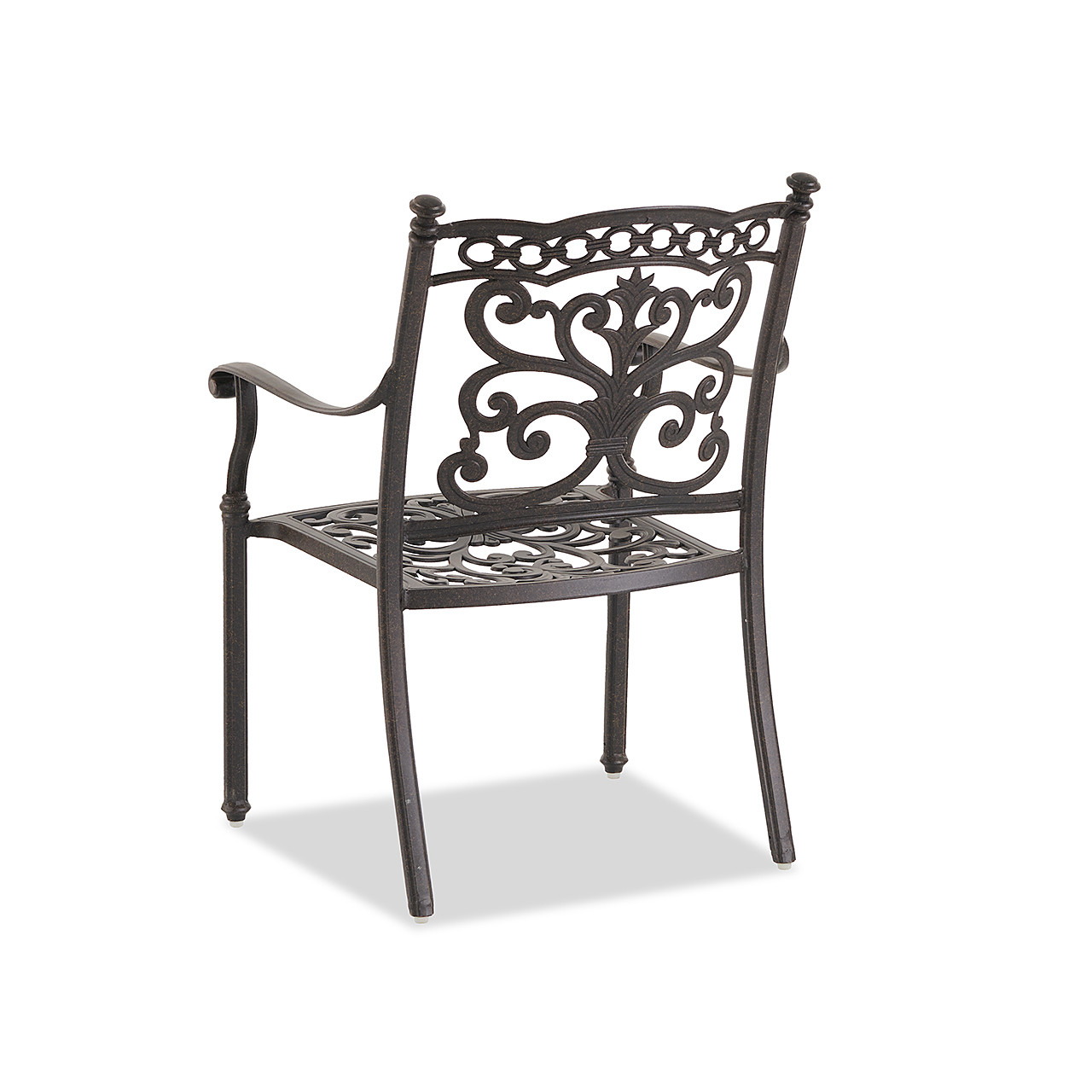 Milan Aged Bronze Cast Aluminum and Flagship Ruby Cushion 9 Pc. Dining Set with 64 in. Sq. Table