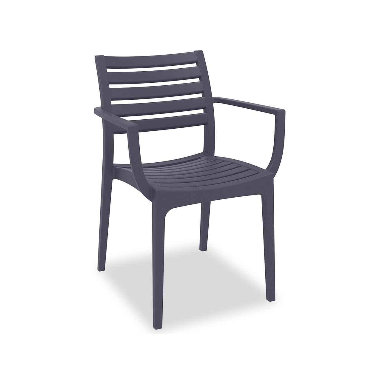 Pacifica Dark Grey Polypropylene 7 Pc. Dining Set with 71-87 x 40 in. Extension Table