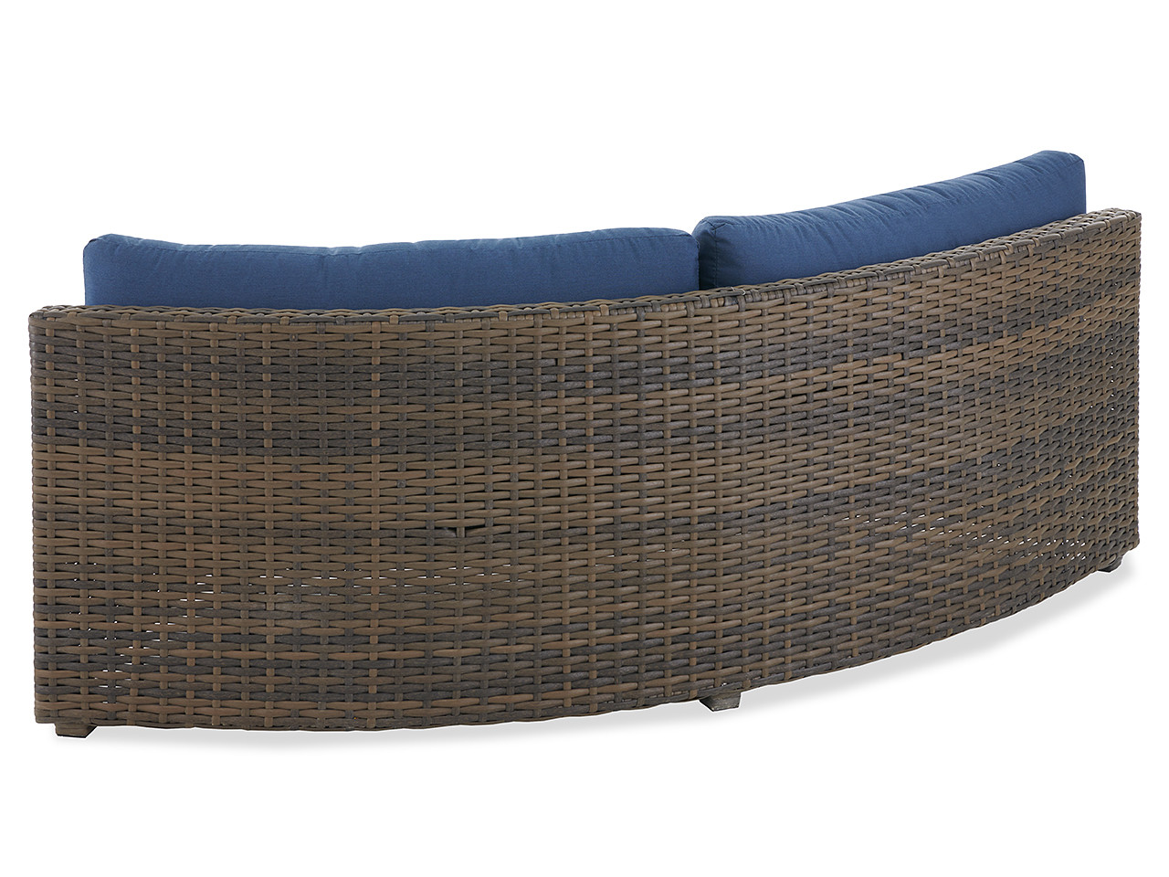 Bellanova Aspen Outdoor Wicker and Sapphire Cushion Curved Sectional Sofa