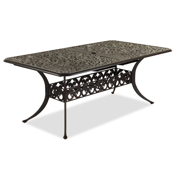 St. James Desert Bronze Cast Aluminum 76-100 x 42 in. Double Extension Table