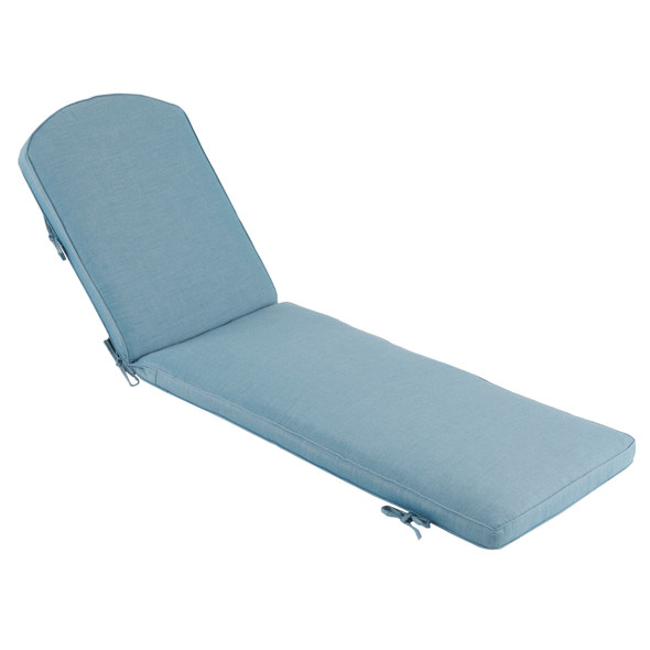 82 x 24 in. Remy Petrol Outdura Self-Welt Hinged Chaise Cushion