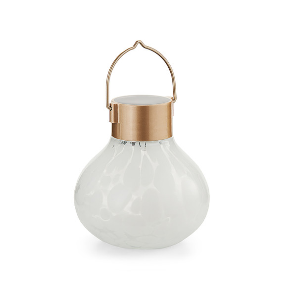 White Glass Solar Tea Lantern