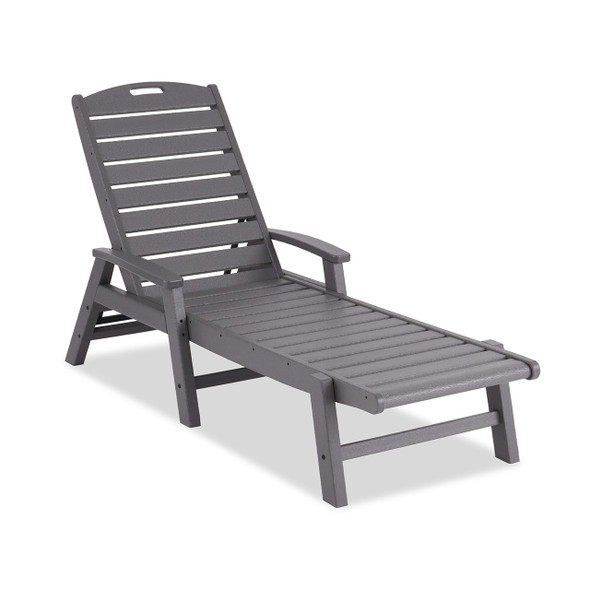 Surfside Slate Grey Polymer Chaise Lounge