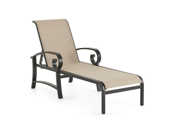 Solstice Aged Bronze Aluminum and Pueblo Linen Sling Chaise Lounge