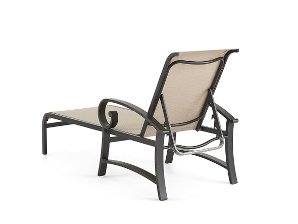 Solstice Aged Bronze Aluminum and Pueblo Linen Sling Chaise Lounge