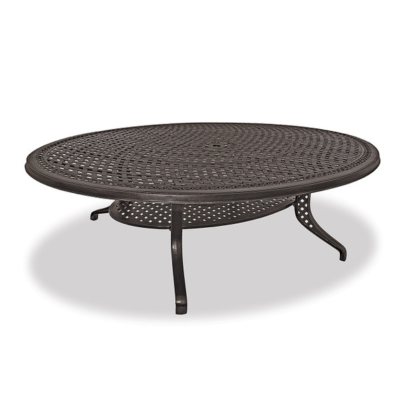 Carlisle Aged Bronze Cast Aluminum and Cast Teak Cushion 9 pc. Dining Set with 98 x 69 in. D Table