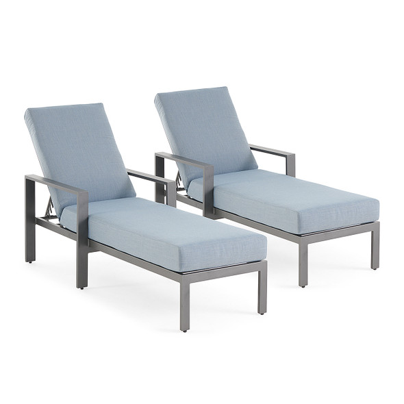 Soho Slate Grey Aluminum 2 Pc. Chaise and Harbor Cushion
